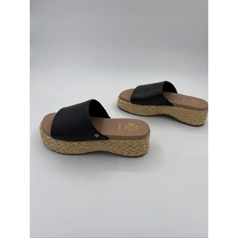 Sam & Libby Black Platform Espadrille Size 7